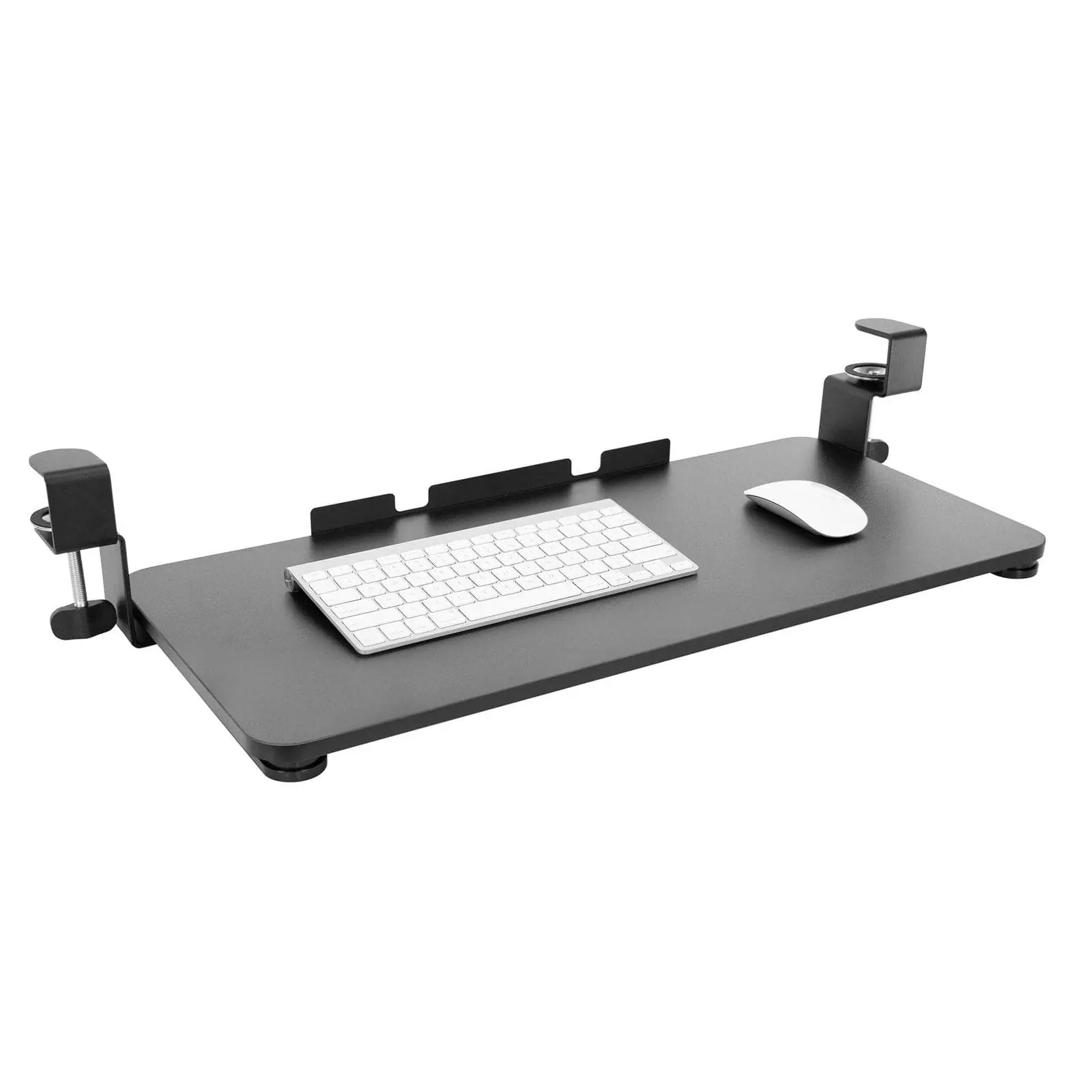 Mount-It! Clamp-On Adjustable Ergonomic Keyboard and Mouse Tray - Under Desk Computer Accessories, Neutral Posture Support, Space Saver for Most Keyboards, Home Office Desk Organizer Add-On, Fits Up To 1.5"