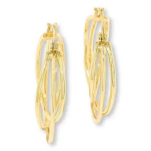 Bellezza Illusion Bronze Triple Row Hoop Earrings