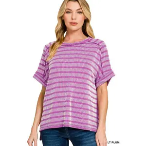 Raised Rib Stripe Top
