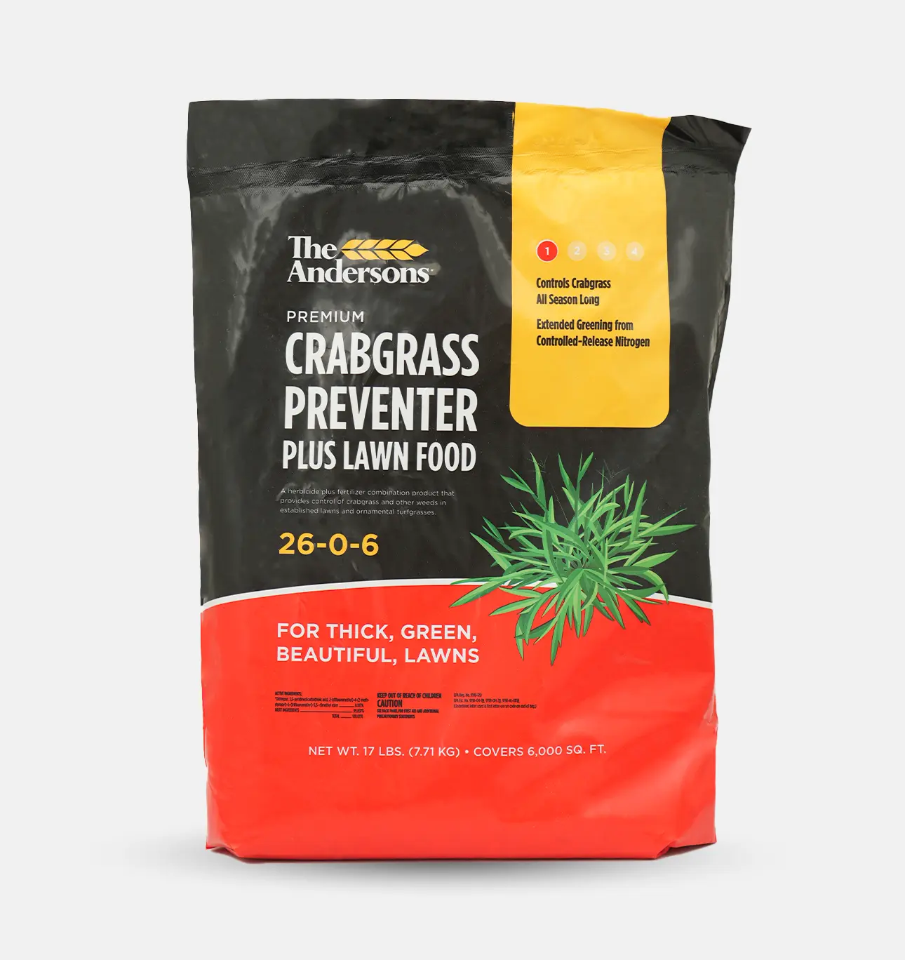 The Andersons Premium Crabgrass Preventer Plus Fertilizer 26-0-6 with Dimension Weed Control