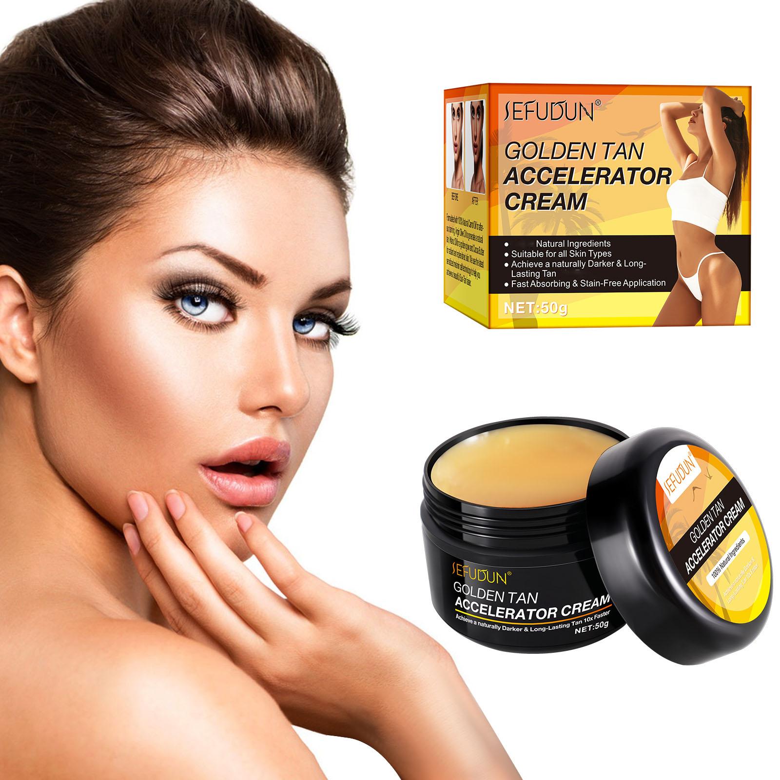 Sefudun Golden Tanning Cream/Gel(50g), Tanning Accelerator Cream, Tan Accelerator for Outdoor Sun, Dark Tanning Gel, Achieve a Natural Tan Skin Sefudun Golden Tanning Cream/Gel(50g), Tanning Accelerator Cream, Tan Accelerator for Outdoor Sun, Dark Tanning Gel, Achieve a Natural Tan Skin
