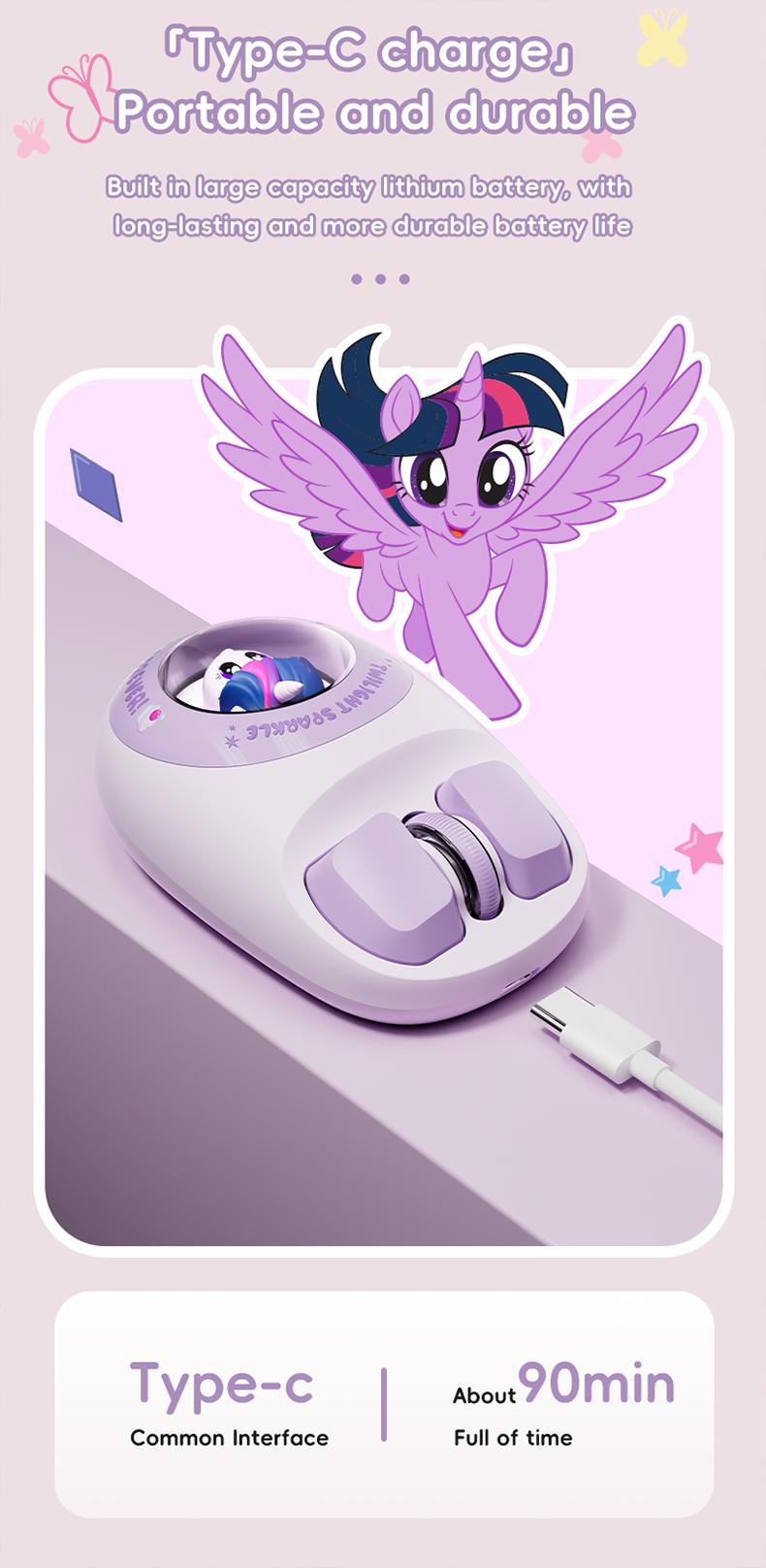 My Little Pony MLP GK01 & MS08 Combo Bluetooth Wireless Dual-mode Pink Silent Keyboard Mouse Set Ergonomic Office Girls Gift for Laptop & Tablet High-value Gaming Peripherals