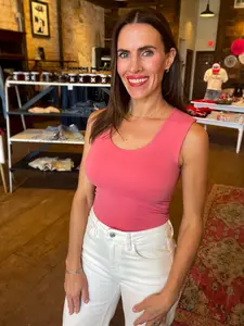 Diane Double Layered Seamless Top in Light Cherry