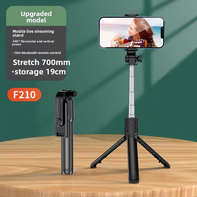 Foldable 2 in 1 Selfie Stick 360° Rotation Height Adjustable Telescoping Tripod Stand with Wireless Remote for iPhone Samsung Accessories Rechargeable Smart Face Tracking