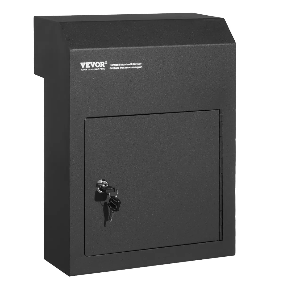Vevor CQXBX12616INYUG59V0 Heavy Duty Steel Through the Door Mailbox with 1.8-12 in. Key Lock, Black