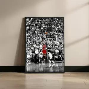 [UNFRAMED] Michael Jordan The Last Shot Poster, Iconic NBA Sports Decor, Man Cave Wall Art for Fans