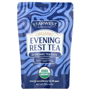 Starwest Botanicals Organic Evening Rest Tea, Caffeine Free, 20 Organic Tea Bags, 1.4 oz (40 g)