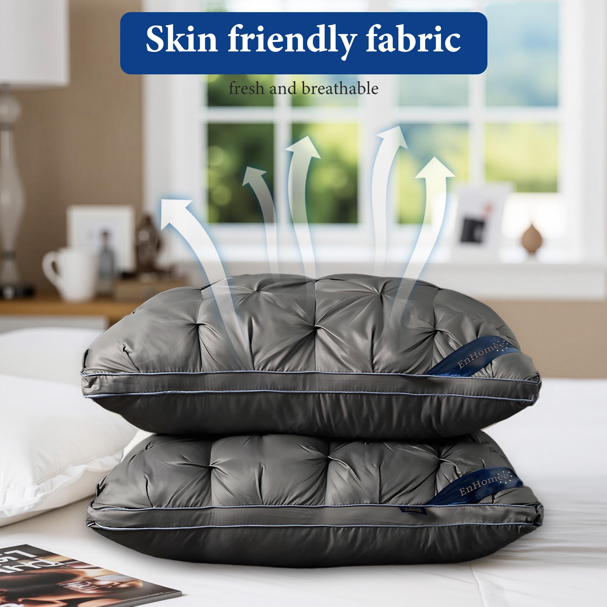 2 Pieces Bepatio  Luxury 5-Star Hotel Quality Pillows With 900g Bright White Soft Comfortable pillows In Full & Queen Size,Ultra-Fluffy Soft Down Alternative Fill,seth pillow ,Christmas Gift Ideas