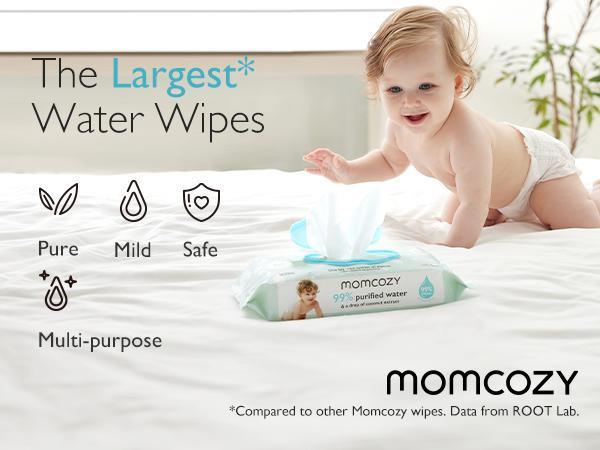 Momcozy Extra Large Baby Wipes for Babies and Kids - Unscented, Cleansing, and Moisturizing Infant Wipes - Safe and Gentle for Baby’s Sensitive Skin - Perfect Portable Gift for Moms and Convenient Travel Companion for Families-B