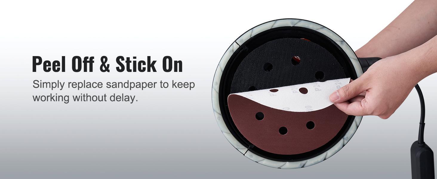 VEVOR Drywall Sander 800W Brush Motor 1200-2300RPM Variable Speed & Auto Vacuum