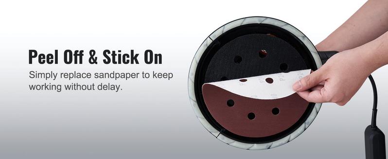 VEVOR Drywall Sander 800W Brush Motor 1200-2300RPM Variable Speed & Auto Vacuum