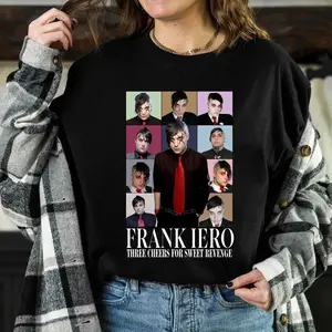 Frank-iero Shirt, Retro Style Graphic Women's Men's Tee, Fashion Cotton, Full Colors, Size For Woman Men