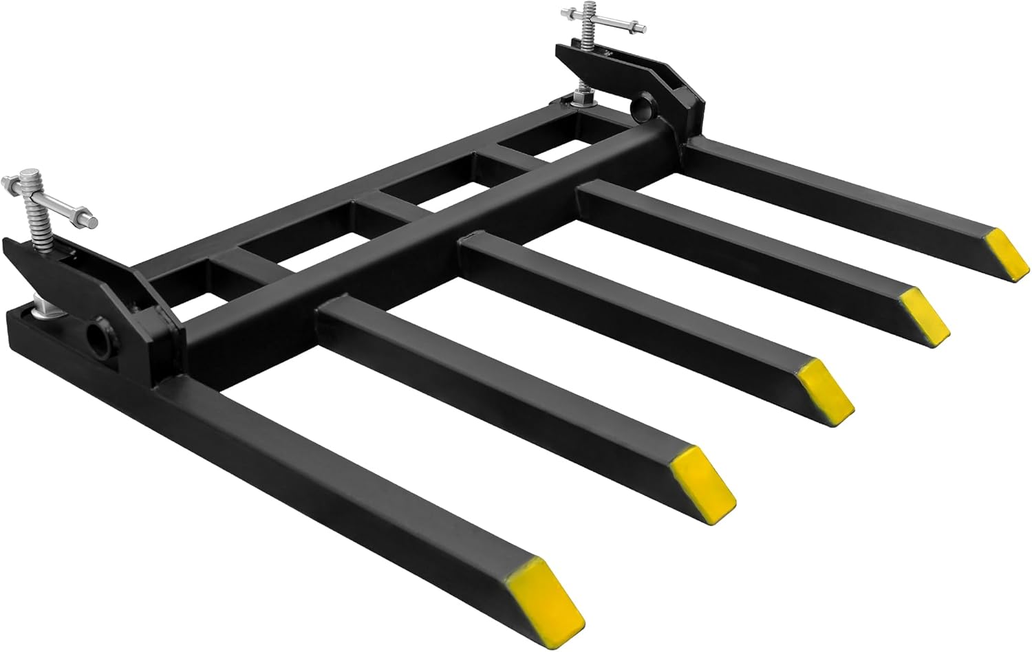 YITAMOTOR Clamp on Debris Forks - 48" / 58" 2500LBS / 4000LBS Heavy Duty Quick Attach Tractor Bucket Pallet Forks with Helical Screw Design for Skid Steer, Farm, Construction, Warehouse Truck