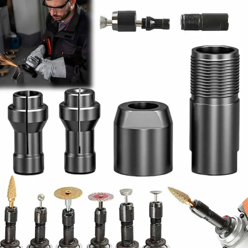 Angle Grinder Conversion Accessories, Thread Converter Kit for Angle Grinders to Straight Grinders, M10 Thread Adapter Converts, 3/6mm Angle Grinder Conversion Accessories Kit for Woodworking (3+6mm) toolupgrade Tool