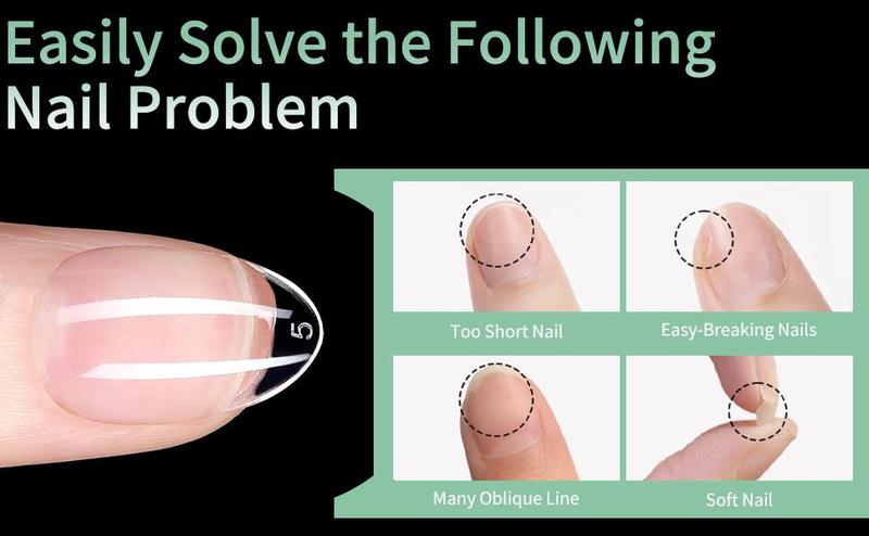 Extra Short Almond Nail Tips kit, 12 Sizes Fake Nails Soft Gel X Nail Tips, Full Cover Pre-Shaped Matte Clear Press on Nail for Extension, Diy at Home