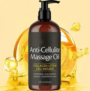 Anti-Cellulite Massage Oil, 8 oz.Softens the Appearance of Cellulite, assage Oil for BodyCare and Skin Care, Topical Collagen and Plant Stem CellBody Oil, Restores Texture, Soothing Moisturizing Body Oil summervibes Daily Moisture Hydrating