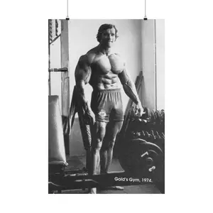 [UNFRAMED POSTER] Arnold Schwarzenegger Rare Photo Gold Gym Poster Print, Vintage Gym Wall Art Decor, Bodybuilding Fitness Fan Gift, Classic