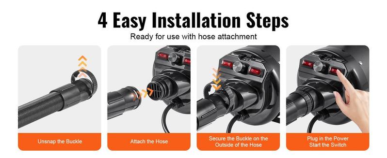 VEVOR Dog Dryer, 2000W/2.7HP Dog Blow Dryer, Pet Grooming Dryer with Adjustable Speed and Temperature Control, Pet Hair Dryer with 4 Nozzles and Extendable Hose, Black