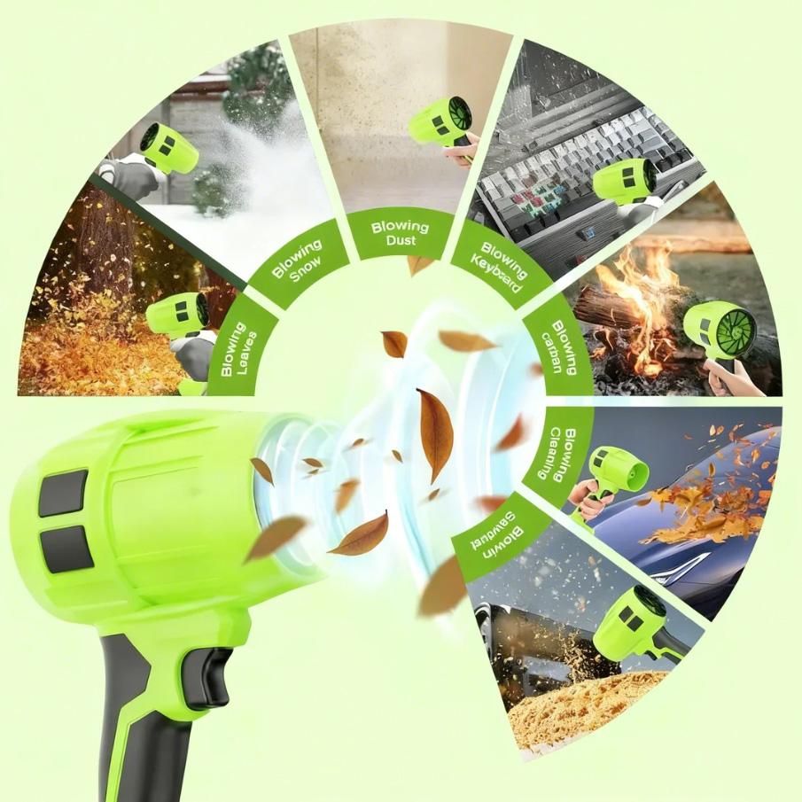 Turbo Jet Blower,Leaf Blower, Violent Turbo Fan, Pure Copper Motor,Car Drying After Wash, Handheld Snow Blower,Cordless Turbo Power Air Duster,Home Improve,Garden Mainte Perfect Christmas & New Year Gift Idea
