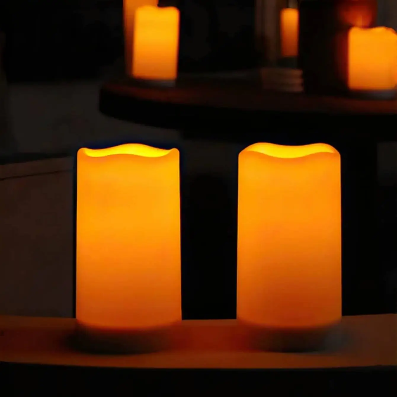 2-Pack Solar Flameless Candle Lantern Set, Outdoor Waterproof Plastic Body with Dusk-to-Dawn Sensor, Built-in Cell, Ideal for Outdoor Decor, Christmas Light, Garden & Party Festive Decorations