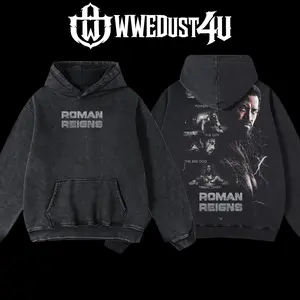 WWEDust4U Retro Vintage Limited Edition Roman Reigns Evolution Hoodie 100% Premium Cotton Oversized Fit Pre-washed for Softness Classic Menswear