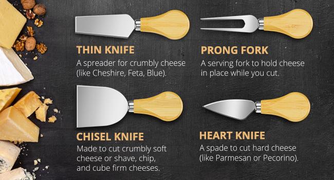 Royal Craft Wood Large Charcuterie Board, Board Set, Large Cheese Platter - Wooden Bamboo Cheese Board & Serving Tray with Cutlery Set- Royal Craft Wood Tableware