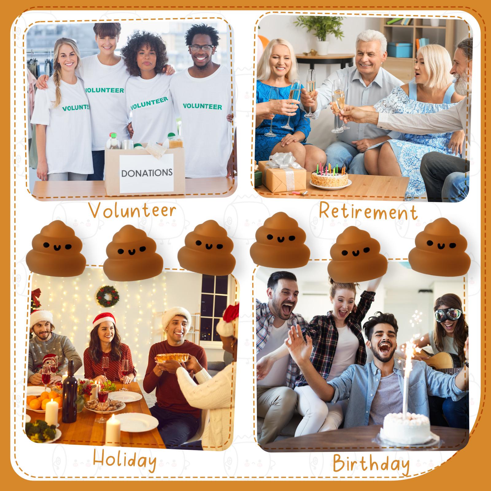 30 Pcs Easter Mini Poop Stress Balls Gifts Bulk with Inspirational Card  Emotional Luminous Stress Relief Cute Inspirational Squeeze Ball for Coworker Nurse Friend Christmas Stress Balls Funny Employee Appreciation Gifts Kawaii Squishies Handmade Taba Squ