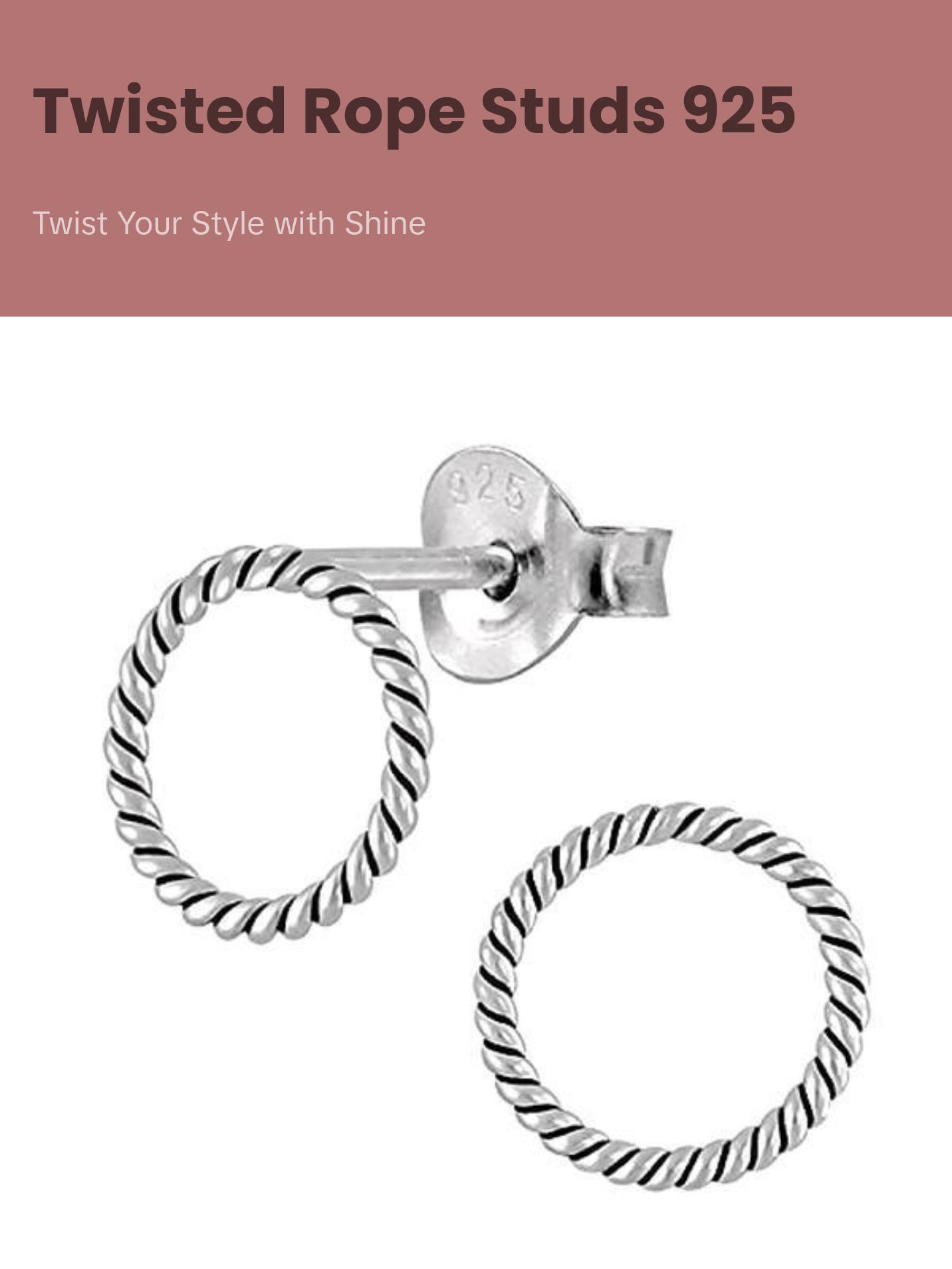 Braided Rope Open Circle Stud Earrings