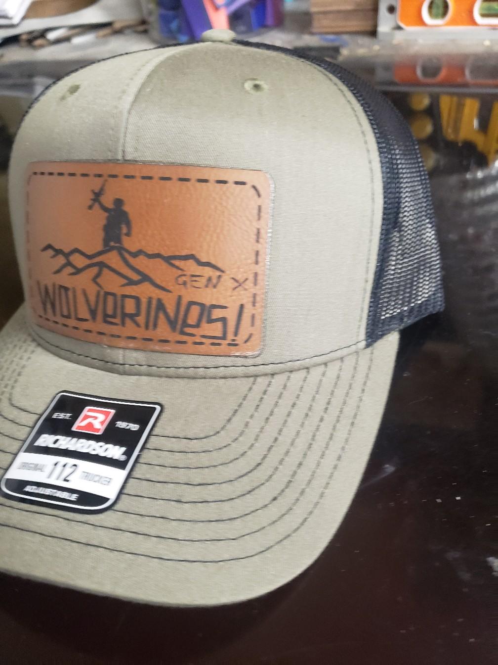 wolverines  Richardson hat with laser engraved leather patch