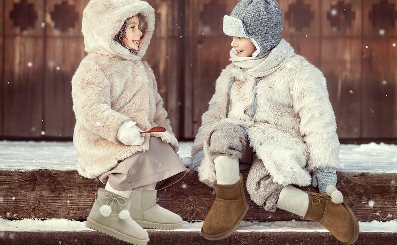 Lumubby Girls Winter Snow Boots Faux Fur Lined Short Ankle Shoes for Little Big Kids - Slip-On Style, Plush Sheepskin, Lightweight & Durable
