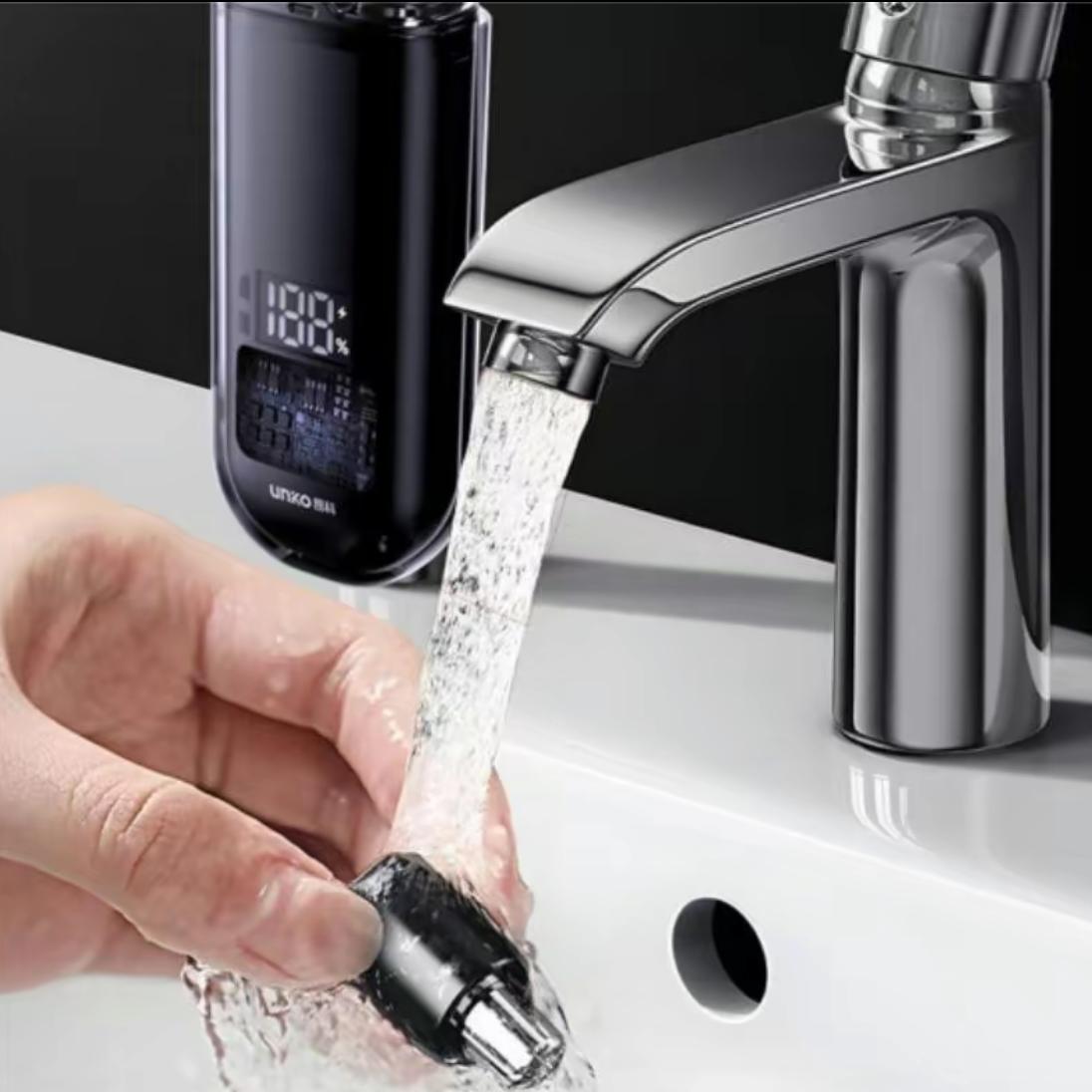 Nose Hair Trimmer for Men Women,LEDDisplay Nose Clipper,Painless Eyebrow Facial Hair Shaver, RechargeableTrimmer,Blades Clipper Compact Portable IPX7 Safe Distance Trimming