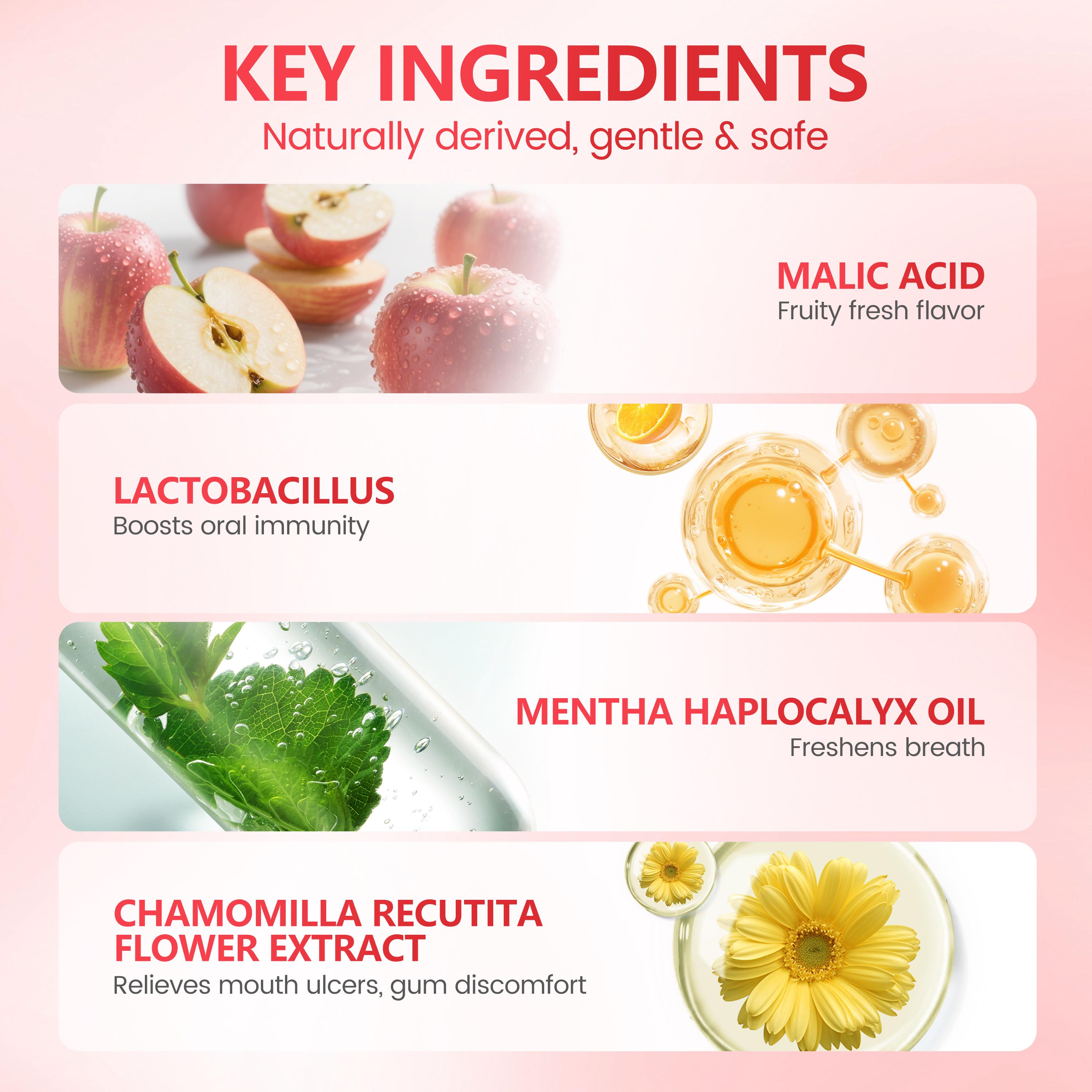 CEELIKE Probiotic Oral Spray - Apple Vinegar Flavor 20ml Breath Freshener Infused with Probiotics & Natural Plant Extracts Sugar-Free Portable & Convenient Antibacterial Gum Care