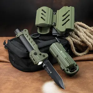 WESVE MT-54 3-in-1 EDC Multi-Purpose Pocketknife – Outdoor Camping Tool with Flintlight, Pulse Ignition & Emergency Lighting