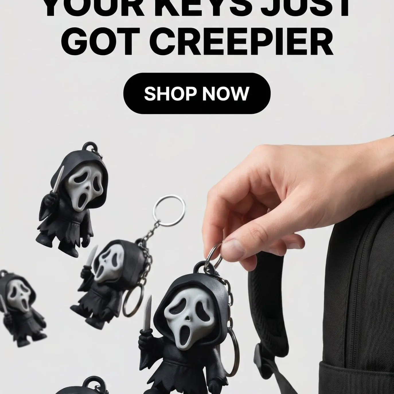 Slasher Figure Keychain 3D Printed Flexi Horror Collectible Halloween Aesthetic Articulated Bag Charm Spooky Gift 3D Sculpted Keychains Attachment Keychains, Mini Gifts, Oddities Gifts