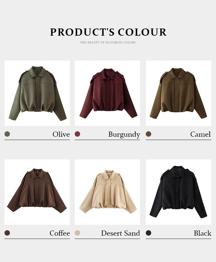 KatchMe Women's Winter Vintage Solid Color Collared Zipper Long Sleeve Jacket, Cozy Oversize Outerwear for Lady