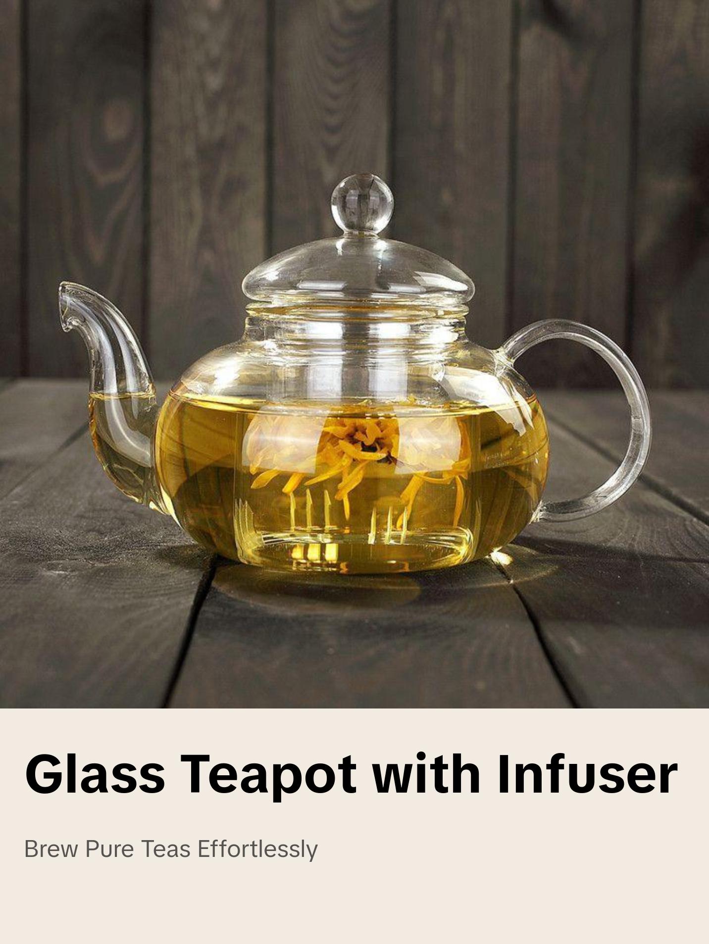 High quality Heat Resistant Glass Tea Pot with Infuser Borosilicate Fruit