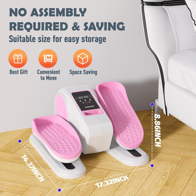 YAGUD Under Desk Elliptical Machine for Adult&Seniors Quiet Portable Electric Seated Pedal Exerciser with Remote Control 12 Adjustable Speeds Fully Assembled