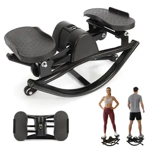 Rock Stepper with Digital Display, Lateral Stepper Machine with Resistance Band & Anti-Slip Mat, Low-Impact Compact Side-to-Side Fitness Stepper for Home Exercise