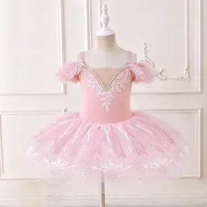 Snowflake Ballet Tutu | Blue/Pink Rhinestone Lace & Glitter Tulle  Dance Practice Dress