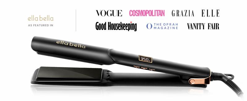 ELLA BELLA® Ceramic Flat Iron Hair Straightener • Professional Straightening Iron • Digital Display to Accurately Control Temperature • As Featured in Good Housekeeping