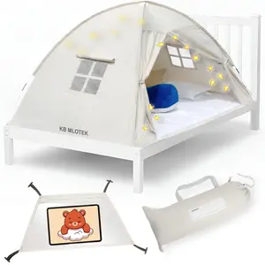 Beige Full Size Bed Tent