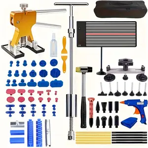 Universal Car Dent Repair Tool Kit Professional Auto Body Sheet Metal Paintless Hail Pit Puller Rubber Hammer Fix Tools ，Professional Kit for Removing Dents from Car Bodies, Ideal for Repairs on Car