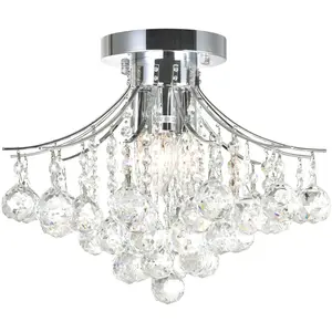 CWI Lighting Princess 4 Light 16 inch Chrome Flush Mount Ceiling Light 8012C16C