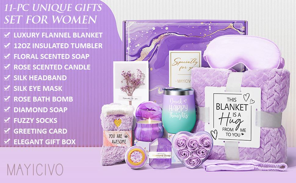 Valentine's Day Gifts ideas Basket for Women Self Care Gifts Get Well Soon Gifts, Ocean Relaxing Spa Gifts Basket Care Package w/ Luxury Flannel Blanket, Unique Mothers Day Gifts for Mom Her Friend Sister Wife Grandma Valentine's Day Gifts ideas Basket for Women Self Care Gifts Get Well Soon Gifts, Ocean Relaxing Spa Gifts Basket Care Package w/ Luxury Flannel Blanket, Unique Mothers Day Gifts for Mom Her Friend Sister Wife Grandma