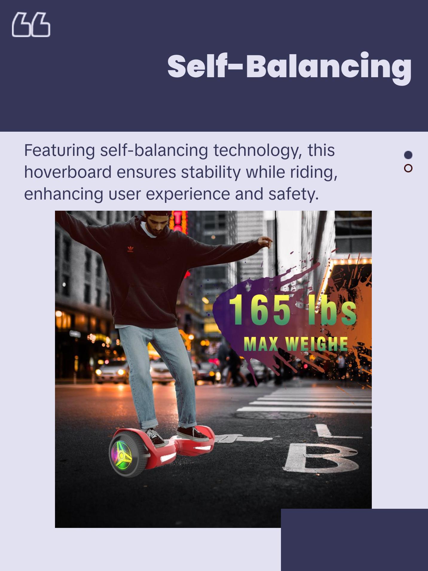 Hoverstar Flash Wheel Hoverboard 6.5 In Bluetooth Speaker with LED Lights Self Balancing Electric Scooter Red