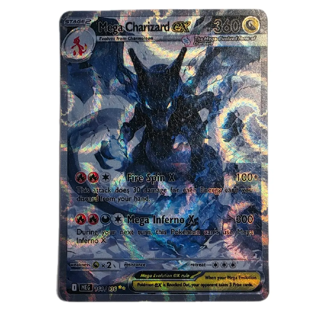 Mega Charizard ex Handcrafted Card - Dark Cosmic Style, 8 Holo & Finish Variations