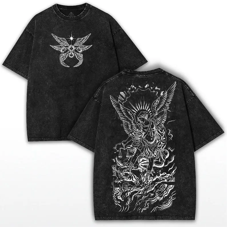 Archangel Holy Flame Oversized T-Shirt: Vintage Washed Heavy Cotton