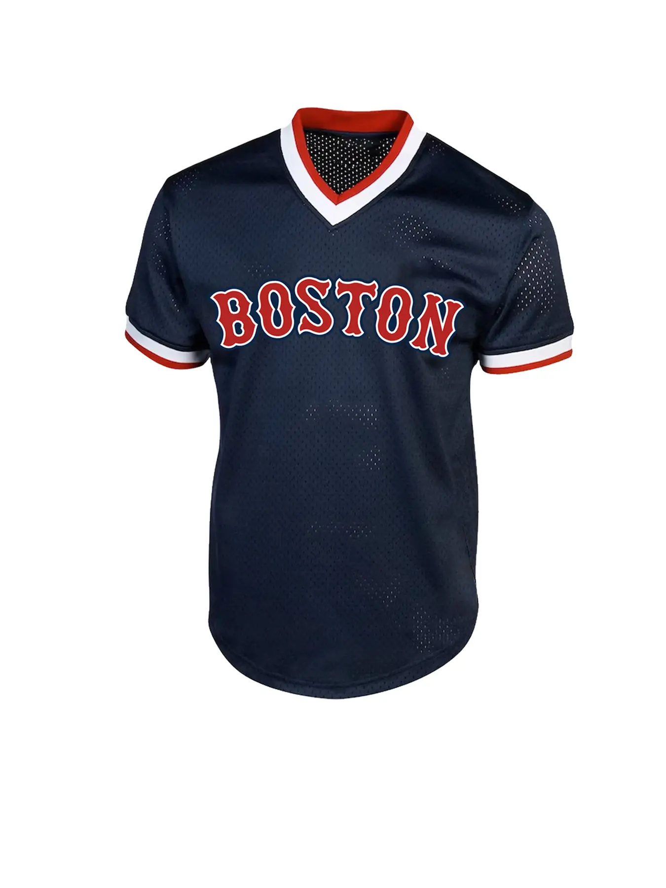 Men's Blue Vintage Embroidered Baseball Jersey, Sporty V Neck Short Sleeve Loose Fit Training Tee, All Seasons Casual Wear, Sportswear