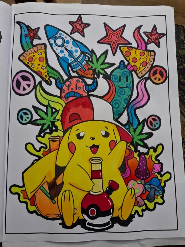 90's Cartoon Stoner Coloring Book for Adults