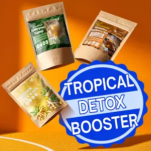 【FreshDrinkUS】 Tropical Detox Booster Herbal Tea Bundle – Ginger Tea • Lemongrass Tea • Liver & Kidney Cleanse Tea, 100% Natural & Pure Herbal Blend, Eco-Conscious Tea Bags, Caffeine Free, Sugar Free, Gluten Free, Vegan, Daily Herbal Beverage